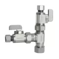 5/8" x 3/8" x 3/8" Compression Chrome-Plated Lead-Free Brass 2 Straight Dual Shut-Off Valve | DHLE335001