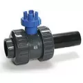 2" Spigot x FIPT PVC 160 psi HP-SC Series True Union Slo-Close Ball Valve | CNLV20111HPSC