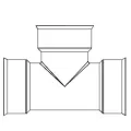 ADS Tee, Bell-End HDPE Watertight Dual Wall Injection Molded N-12, Black 10" x 10" | DFD1063WT