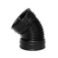ADS Elbow, Snap HDPE 45 Degrees Degrees Single Wall N-12, Black 4" | DFE0445AA