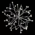 Warm White LED 12" Silver 3D Shimmering Sphere | HBLLED12SHSSWWTW