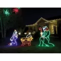 LED 37" x 32" Powder Coated Frame Multi-Colored Nativity Jesus | HBLLEDJESUS190