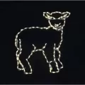 LED 32" x 29" Powder Coated Frame Nativity Standing Lamb | HBLLEDLAMB1116