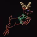 LED 51" x 56" Powder Coated Frame Leaping Reindeer | HBLLEDLR277