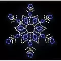 Frozen LED 36" x 48" Powder Coated Frame Snow Crystal | HBLLEDSNCBWF251