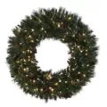 Warm White 5 mm LED 24" Mixed Noble Series Battery Operated Wreath | HBLMWR24BOWW