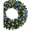 Pure White Blue 5 mm LED 36" Oregon Fir Series Frozen Wreath | HBLORFWR36PWBLLE