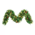 Warm White LED 9' x 16" Ornament Mixed Pine Series Garland | HBLORNGARL9WWLED