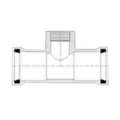 PVC Service Tee 2-1/2 in. x 2-1/2 in. x 1-1/4 in. Gasketed x Gasketed x Acme 1-Piece | 153255