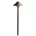 6 W 3000K Integrated LED Textured Architectural Bronze Aluminum Landscape Series Short Stepped Dome Path Light | KIC15821AZT30