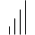 3/4" x 18" Textured Black Aluminum For In-Ground Support Stakes and Surface Mounting Flanges Mounting Stem