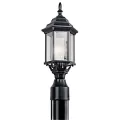 100 W E26 Medium A19 Incandescent Black Aluminum Outdoor Post Light | KIC49256BK
