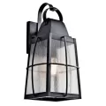 150 W E26 Medium A21 Incandescent Textured Black Aluminum Wall Light | KIC49554BKT