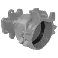 6" Flange x Bell End 10 to 12 mil Epoxy Coated Ductile Iron RF Series Self Restrained Adapter | LEMRF6F6B
