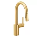 3/8" Compression 13-3/4" Metal Brushed Gold 1-Handle High Arc Pulldown Bar Faucet | MON5965BG