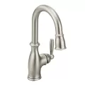 3/8" Compression 14-3/8" Metal Spot Resist Stainless Steel 1-Handle High Arc Pulldown Bar Faucet | MON5985SRS
