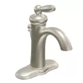 3/8" Compression 9" Metal Brushed Nickel 1-Handle High Arc Bathroom Faucet | MON6600BN