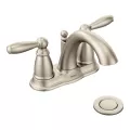 1/2" IPS 10" x 5" Metal Brushed Nickel 2-Handle High Arc Bathroom Faucet | MON6610BN
