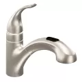 3/8" Compression 10-5/8" Metal Spot Resist Stainless Steel 1-Handle Low Arc Pull-Out Kitchen Faucet | MON67315SRS