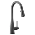 3/8" Compression 15-9/16" Metal Matte Black 1-Handle High Arc Pulldown Kitchen Faucet | MON7864BL