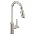 3/8" Compression 16" Metal Spot Resist Stainless Steel 1-Handle High Arc Pulldown Kitchen Faucet | MON7882SRS
