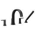 1/2" 10-1/4" Metal Matte Black 2-Handle High Arc Roman Tub Faucet | MONTS984BL
