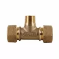 3/4" Type T CTS Compression x Type T CTS Compression x MNPT Brass 74762T Series Tee | MCD74762T34
