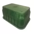 17" x 30" x 18" Rectangular Green Box Irrigation Control Valve Pro-Spec with Overlapping Bolt-Down Green Cover Valve Box | NDB226BCB