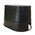 12" Oval Black Box Control Valve with Drop-In Green Cover Valve Box | NDBM2SG