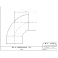 6" Hub White PVC 90 degree Long Turn Solvent Weld Elbow