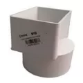 Adapter, 4" x 6" x 6"Flushmount Downspout x Solvent Sewer Hub PVC P Series SDR-35 Solvent Weld