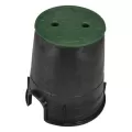 6" Round Black Box Water Meter Pro with Overlapping Green Cover Valve Box | NDB107BCW