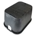 14" x 19" Rectangular Black Box Irrigation Control Valve Standard with Overlapping Black Cover Valve Box | NDB113BCBLK