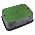 14" x 19" x 6" Rectangular Green Box Irrigation Control Valve Standard Tapered Extension Valve Box | NDB116TBC