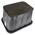 Valve Box, 14" x 19" Rectangular HDPE Black Irrigation Control Valve Pro-Spec Corrugated