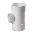 Sanitary Tee, 6" x 6" x 4"Hub PVC P Series SDR-35 Solvent Weld