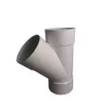 6" x 4" Hub White PVC 45 Degrees Solvent Weld SDR-35 Wye