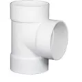 8" x 4" Hub White PVC Solvent Weld Straight Tee | NDP84P01