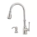 3/8" Female Threaded 16-15/16" Zinc Stainless Steel 1-Handle Wheaton Series Pull-Down Kitchen Faucet | PPFGT529WH1S