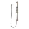 1/2" NPSM 3-3/16" x 8-3/16" Zinc Brushed Nickel Pfirst Series with Slide Bar Handheld Shower | PPFLG16300K