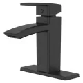 6-5/32" x 6-11/16" Metal Matte Black Single Control Kenzo Series Bathroom Faucet | PPFLG42DF1B