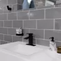 6-5/32" x 6-11/16" Metal Matte Black Single Control Kenzo Series Bathroom Faucet | PPFLG42DF1B
