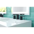 1/2" NPSM 4-5/8" Metal Matte Black 2-Handle Deckard Series Widespread Bathroom Faucet | PPFLG49DAPB
