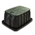 12" Rectangular Black Box VB Golf Jumbo with Green Lid Valve Box | RBGVBJMBGR