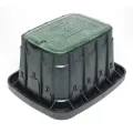 23.2" x 19.3" Rectangular Black Irrigation Control Valve VB Standard with Green Lid Valve Box | RBGVBSTNDGRN