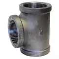 1-1/4" FNPT Black Malleable Iron Schedule 40 1105 Series Domestic Tee | TFBT012D