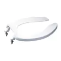 18-5/8" x 14-3/4" Cotton White Polypropylene Open Front Toilet Seat | TOTSC53401