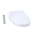 20-15/16" x 15-1/16" x 4-13/16" Cotton White Plastic with Cover For Aquia Washlet+ S550E Series Contemporary Elongated Bidet Seat | TOTSW3056AT4001