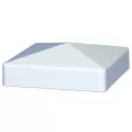 1.424" Vinyl White External Long Lip Pyramid Horse Post Cap | VCOSPC35W