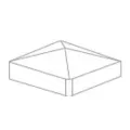 5" x 5" Vinyl Weathered Aspen Pyramid Post Cap | VCOSPCW5W